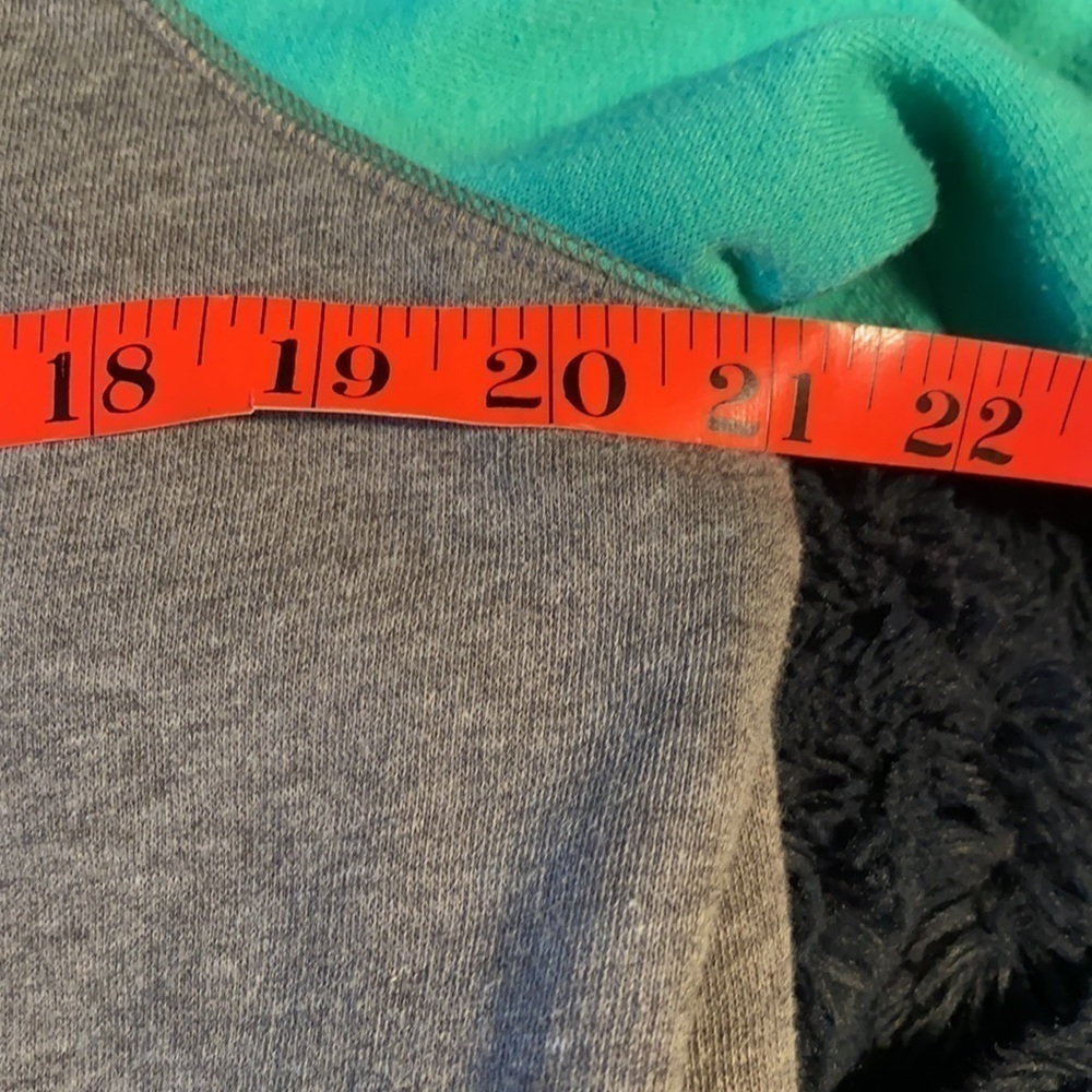 Teal & Grey Zip Up Hoodie size small - Picture 8 of 11